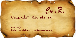 Csipkó Richárd névjegykártya