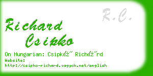 richard csipko business card